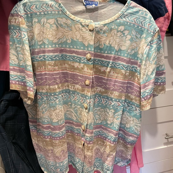 Vintage 1990s CapeCod Sportswear Floral Button Up - Picture 1 of 2
